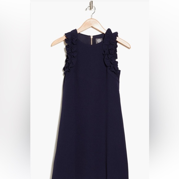 Vince Camuto Dresses & Skirts - Vince Camuto Blue Ruffled Sheath Mini Dress